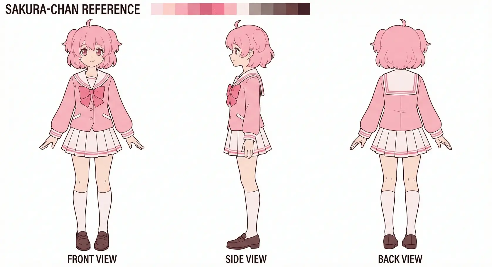 Multiple Angles AI - Anime Character Sheet Generator with Front Side Back Views for Live2D and VTuber Design