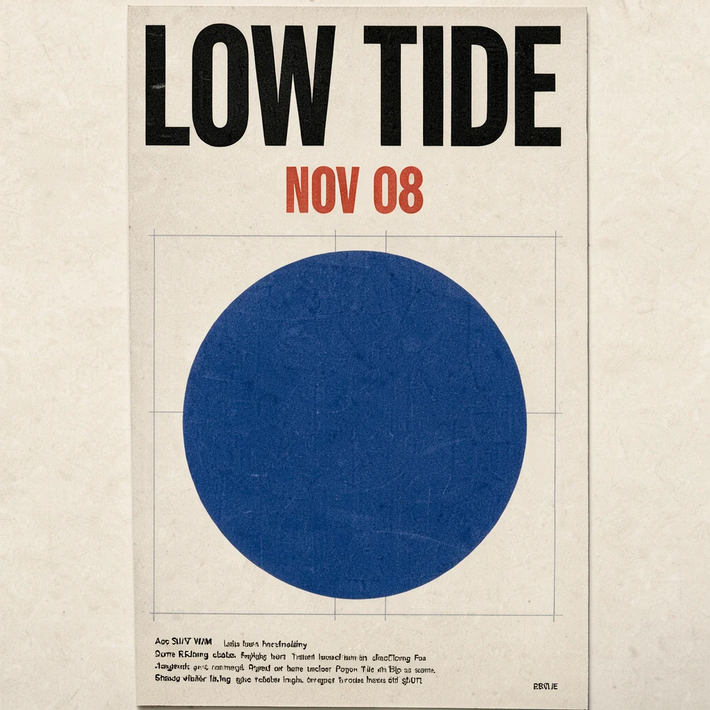 Poster with text — FLUX 3 Klein: Swiss-style concert poster with a headline and a date