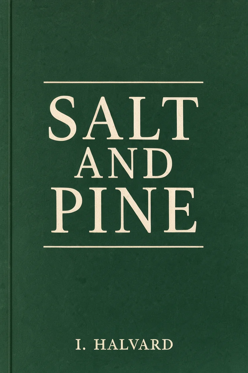 minimal forest-green book cover printed with the title SALT AND PINE